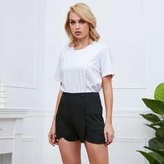Двубортные прямые шорты Shein