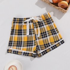 Шорты для сна в клетку на кулиске Shein