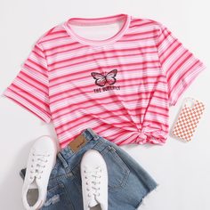 Животный Повседневный Футболка размера плюс Shein