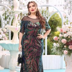 Платье размера плюс с блестками Shein