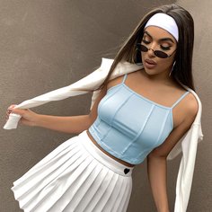 Однотонный короткий топ Shein
