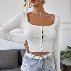 Контрастные кружева Одноцветный Повседневный Кардиганы Shein