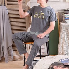 Мультяшный принт Повседневный Мужская домашняя одежда Shein