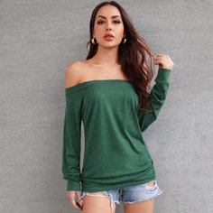 Ровный цвет Повседневный Свитшоты Shein