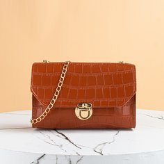 Сумка на цепочке с крокодиловым узором Shein