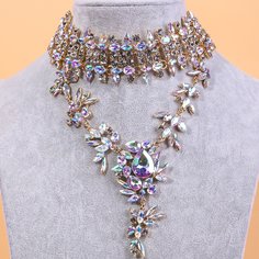 Многослойное ожерелье с драгоценным камнем Shein