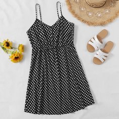 В горошек Повседневный Платья размер плюс Shein