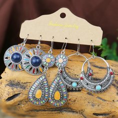 3 пары серьги в форме капли воды Shein