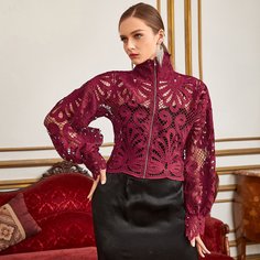 на молнии Одноцветный Повседневный жакеты Shein