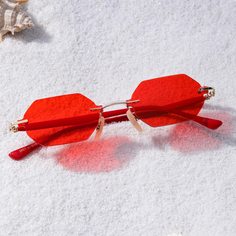 Многоугольные солнцезащитные очки без оправы Shein