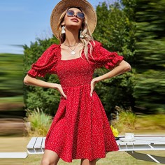 Оборка В горошек Бохо Платье Shein