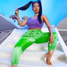 Атласные брюки размера плюс с узлом Shein