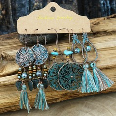 3 пары круглые серьги-подвески в богемском стиле Shein