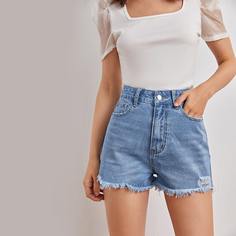Джинсовые шорты с карманом Shein