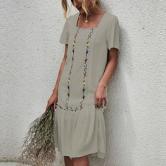 Стильное платье с вышивкой Shein