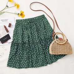 Юбка с узлом и цветочным принтом Shein