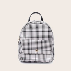 Рюкзак в клетку с карманом Shein