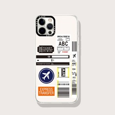 Прозрачный чехол для телефона с узором авиабилета Shein