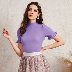 Топ с воротником-стойкой Shein