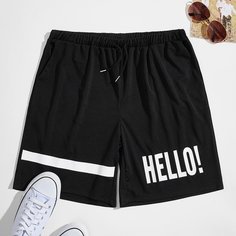 Карман буква Повседневный Мужские шорты Shein