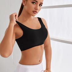Открытая спина Одноцветный Спортивные бюстгальтеры Shein