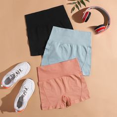 Одноцветный Спортивные шорты Shein