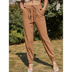 Карман Одноцветный Повседневный Брюки Shein