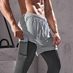 2 в 1 мужские спортивные брюки на кулиске Shein