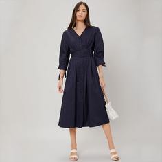 Платье из 100% хлопка с поясом Shein