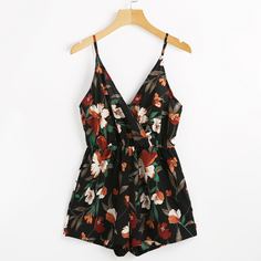 На запах Со цветочками Бохо Комбинезоны Shein
