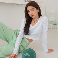 Одноцветный Повседневный Футболки Shein