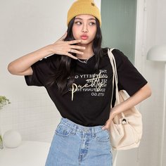 Футболка с текстовым принтом Shein