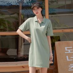 Однотонное платье-футболка Shein