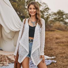 Прозрачный Одноцветный Повседневный Кардиганы Shein