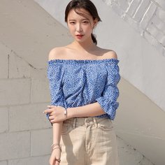 Блуза с открытыми плечами и цветочным принтом Shein