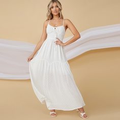 узел Одноцветный Бохо Платье Shein