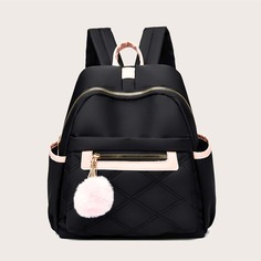 Регулируемый Помпон стеганая Модный Рюкзак Shein