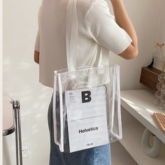 двойная ручка Одноцветный Модный Сумки-тоут Shein