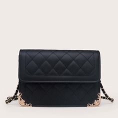 На цепочке стеганая Элегантный Сумка через плечо Shein
