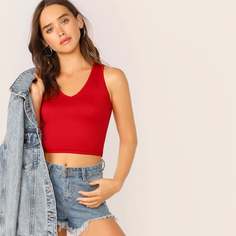 Однотонный короткий топ Shein