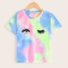 Разноцветный топ с графическим принтом Shein