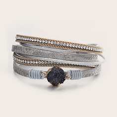 Многослойный браслет со стразами 1шт Shein