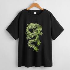 Футболка с принтом дракона для девочек Shein