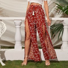 Цветочные брюки на запах Shein