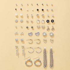 30 пар серьги в форме цветка и сердечка Shein