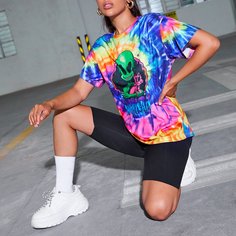 Разноцветный топ с оригинальным принтом Shein