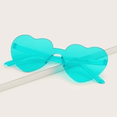 Солнцезащитные очки без оправы в форме сердца Shein