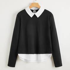 Двухцветный 2 в 1 топ Shein