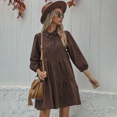 Платье в клетку с пуговицами Shein
