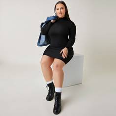 Одноцветный Повседневный Платья размер плюс Shein